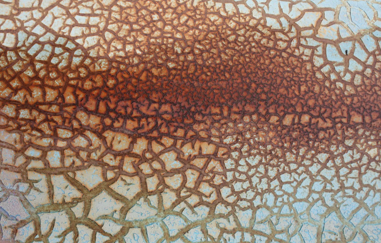 Photo wallpaper cracked, color, iron, rust