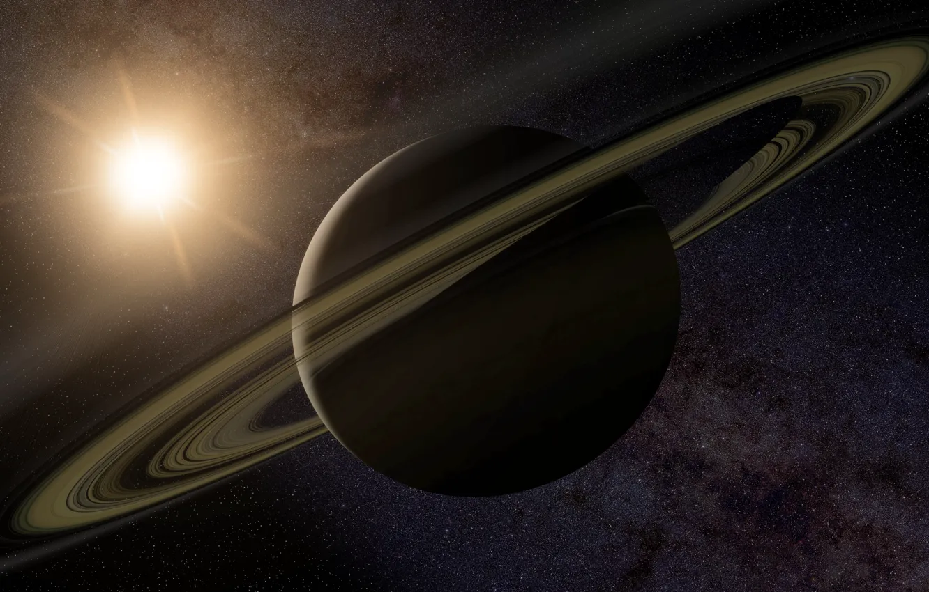 Photo wallpaper stars, Saturn, ring