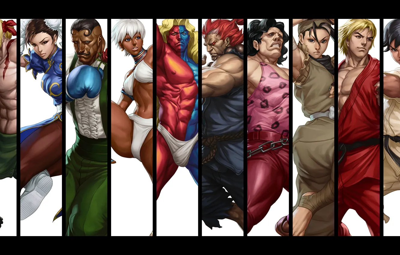 Photo wallpaper Elena, Alex, Akuma, Ken Masters, Ibuki, Chun-Li, capcom, Gill