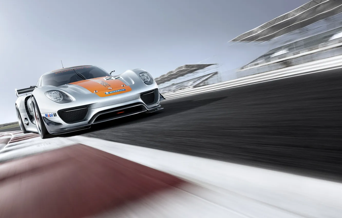 Photo wallpaper Porsche, sports car, Sportcar, on the track, 918 RSR