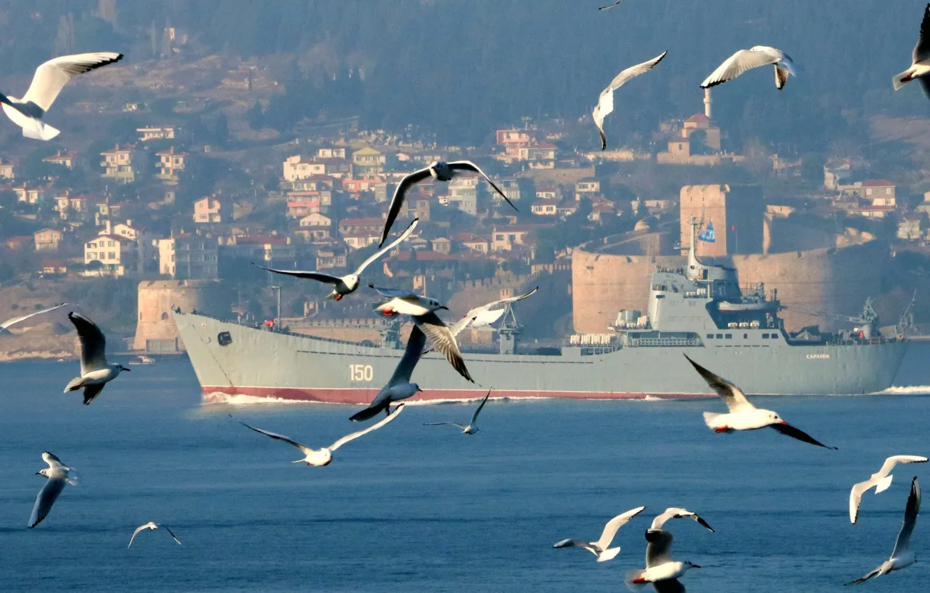 Photo wallpaper ship, large, The Bosphorus, landing, Saratov