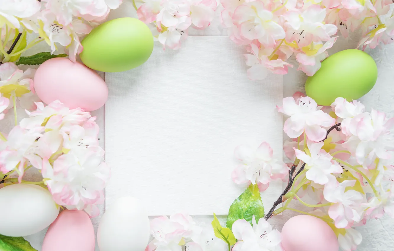 Photo wallpaper flowers, Easter, flowers, spring, Easter, eggs, Happy, the painted eggs