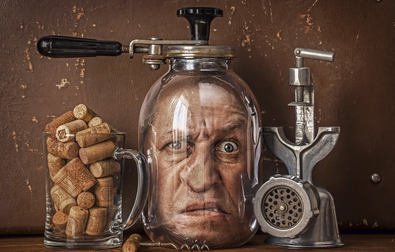 Photo wallpaper head, Bank, chopper