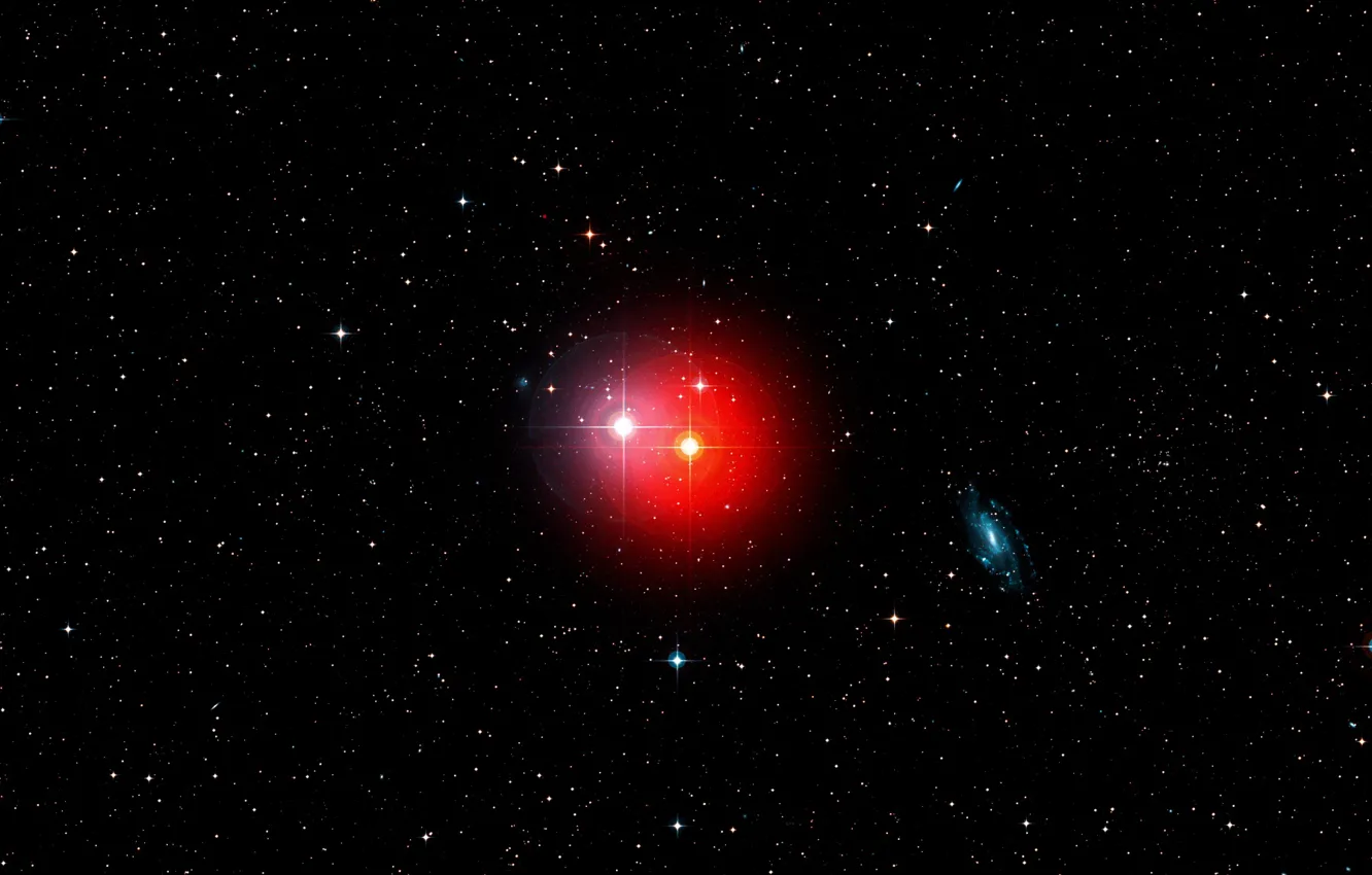 Photo wallpaper Stars, Galaxies, Spiral Galaxy, Wide Field View, Digitized Sky Survey 2, π1 Gruis - Red, …