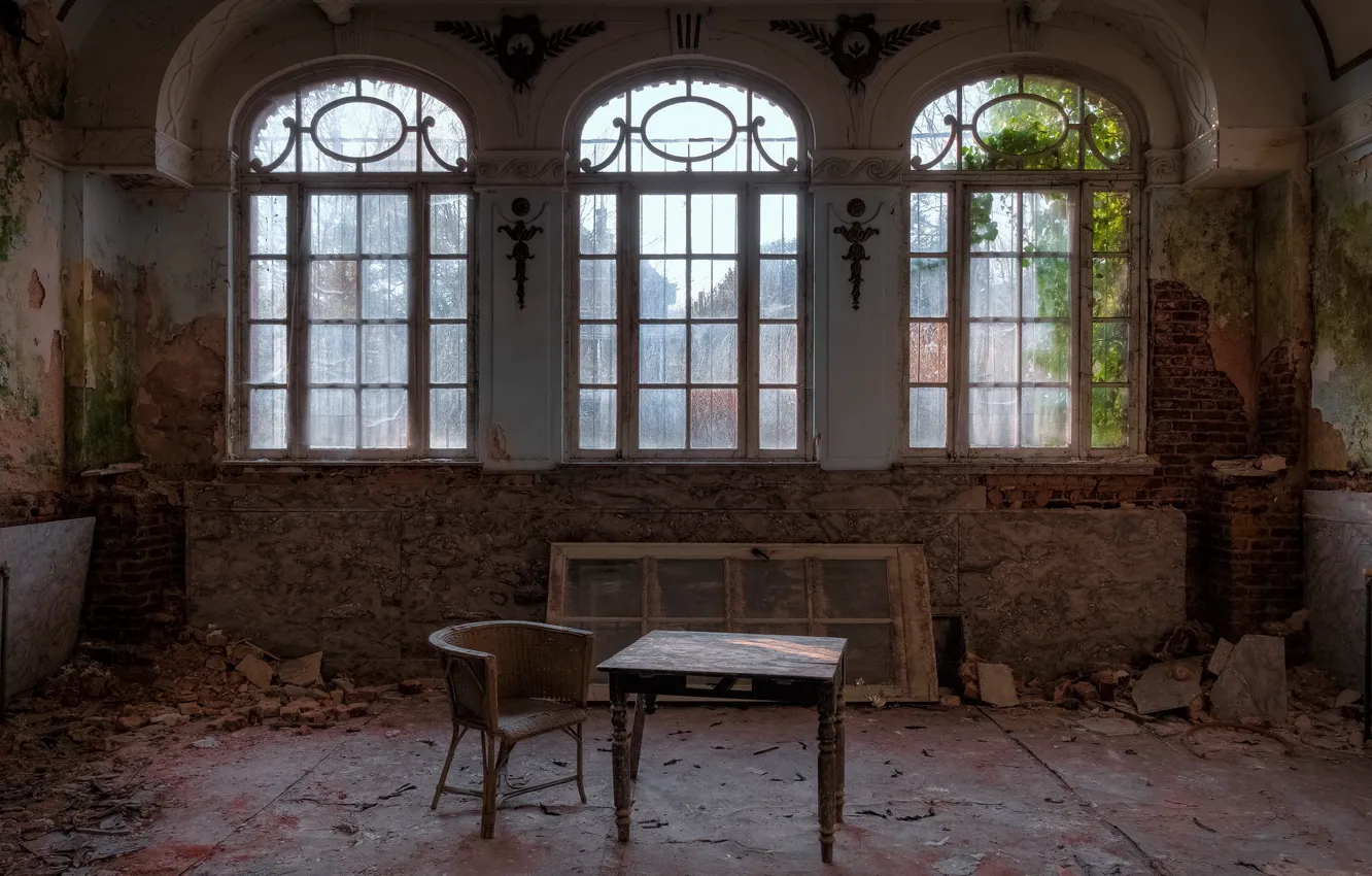 Photo wallpaper table, room, chair