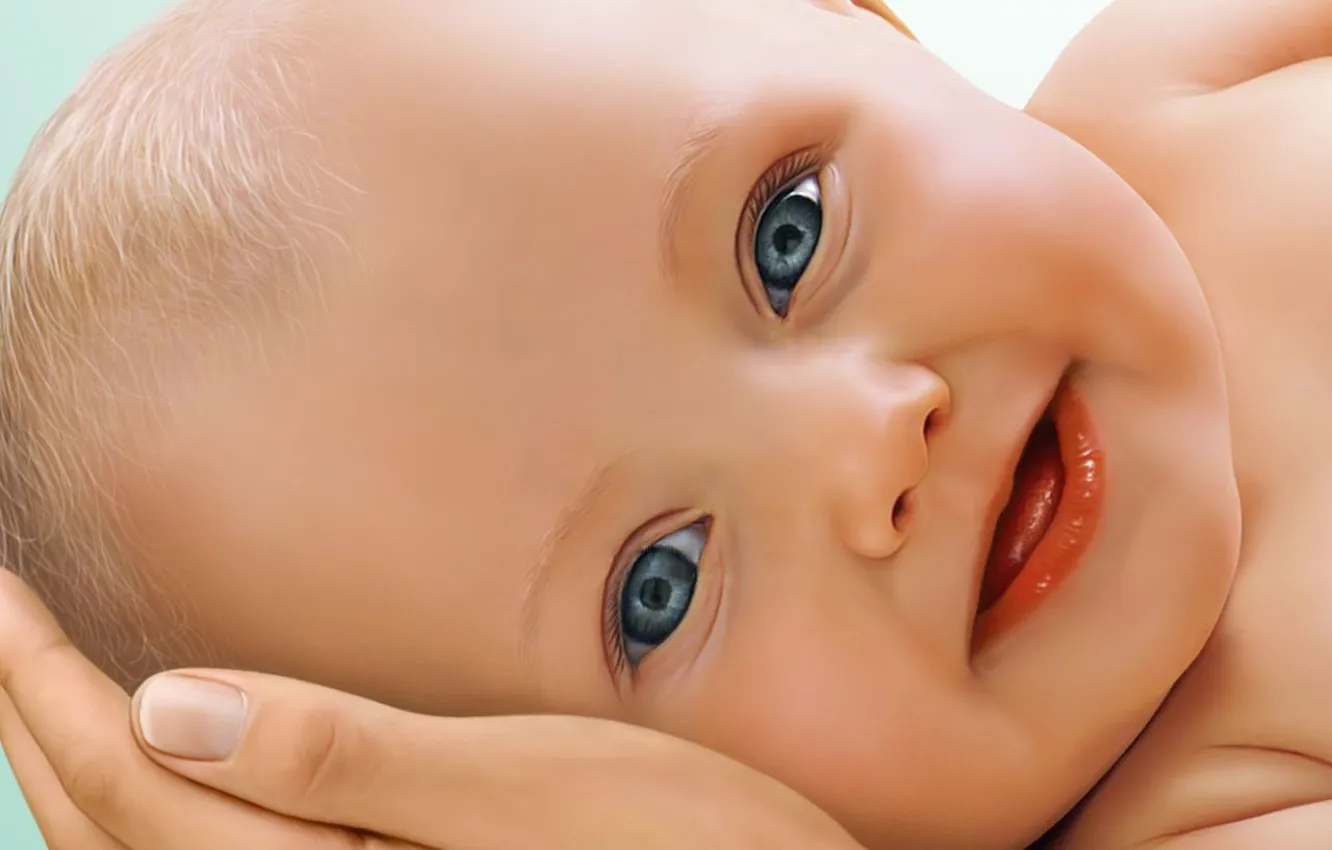 Photo wallpaper smile, hands, baby, Mahir Ates