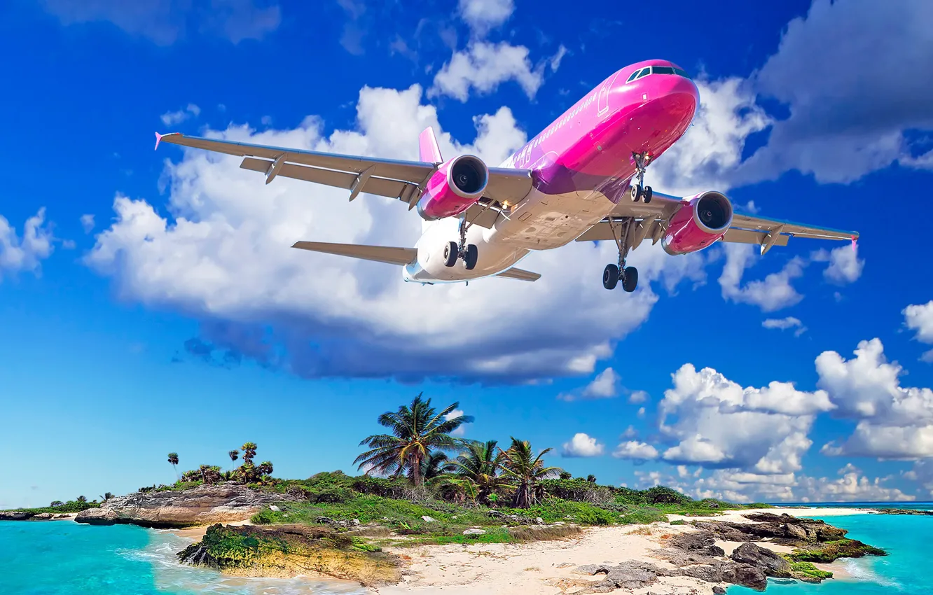 Photo wallpaper sand, sea, beach, the sky, the sun, clouds, tropics, stones