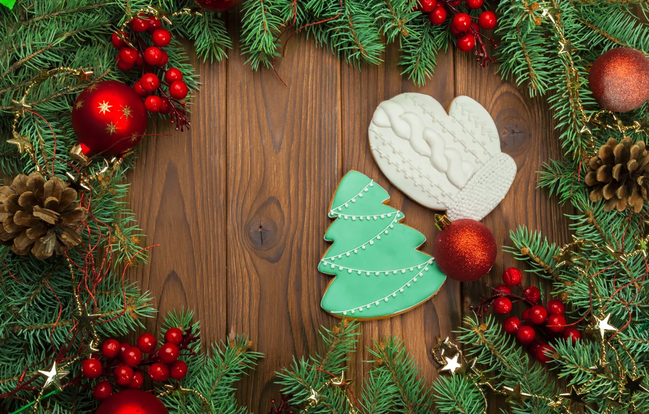 Photo wallpaper decoration, new year, Christmas, Christmas, wood, New Year, decoration, frame