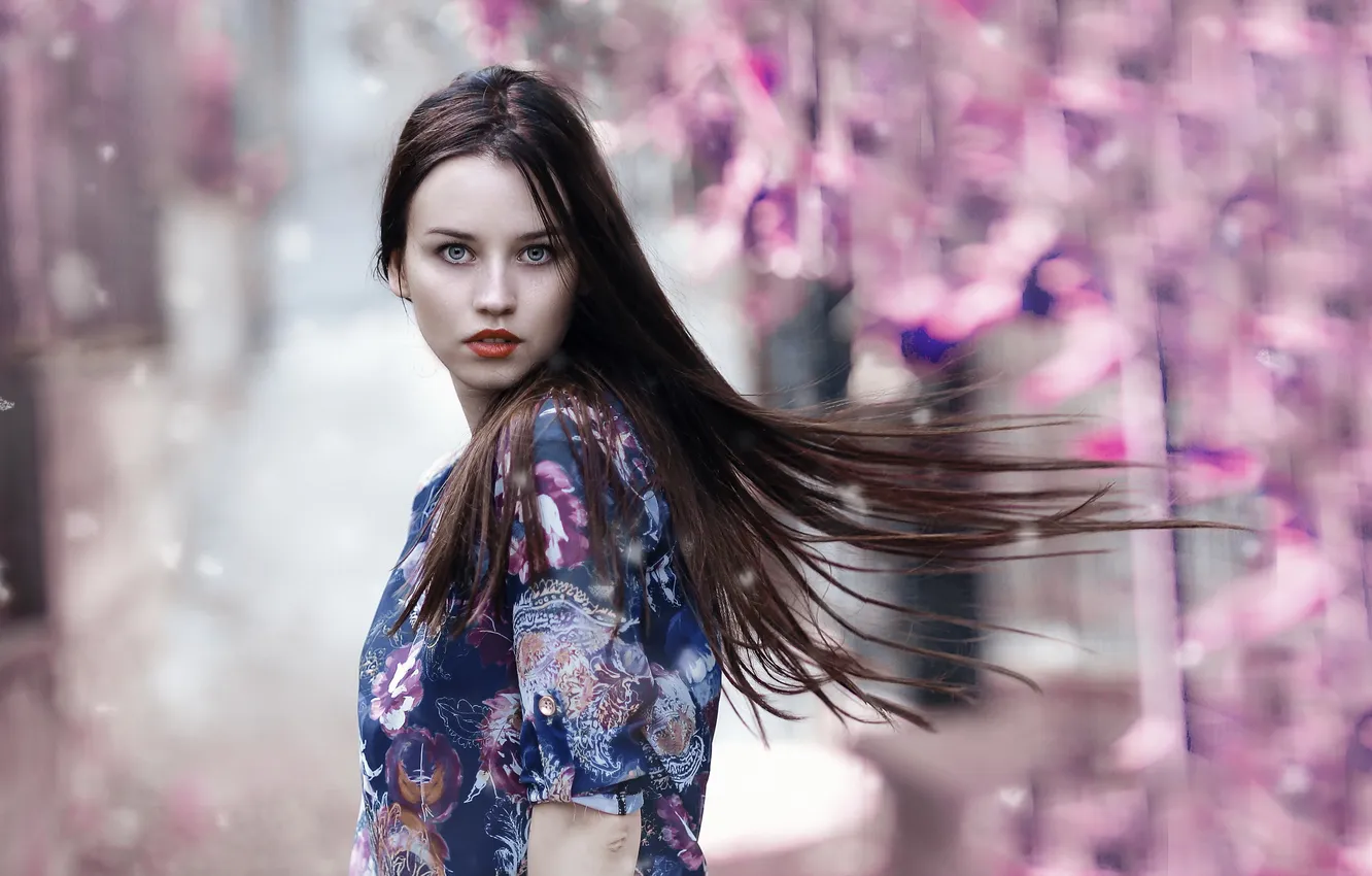 Photo wallpaper look, girl, pose