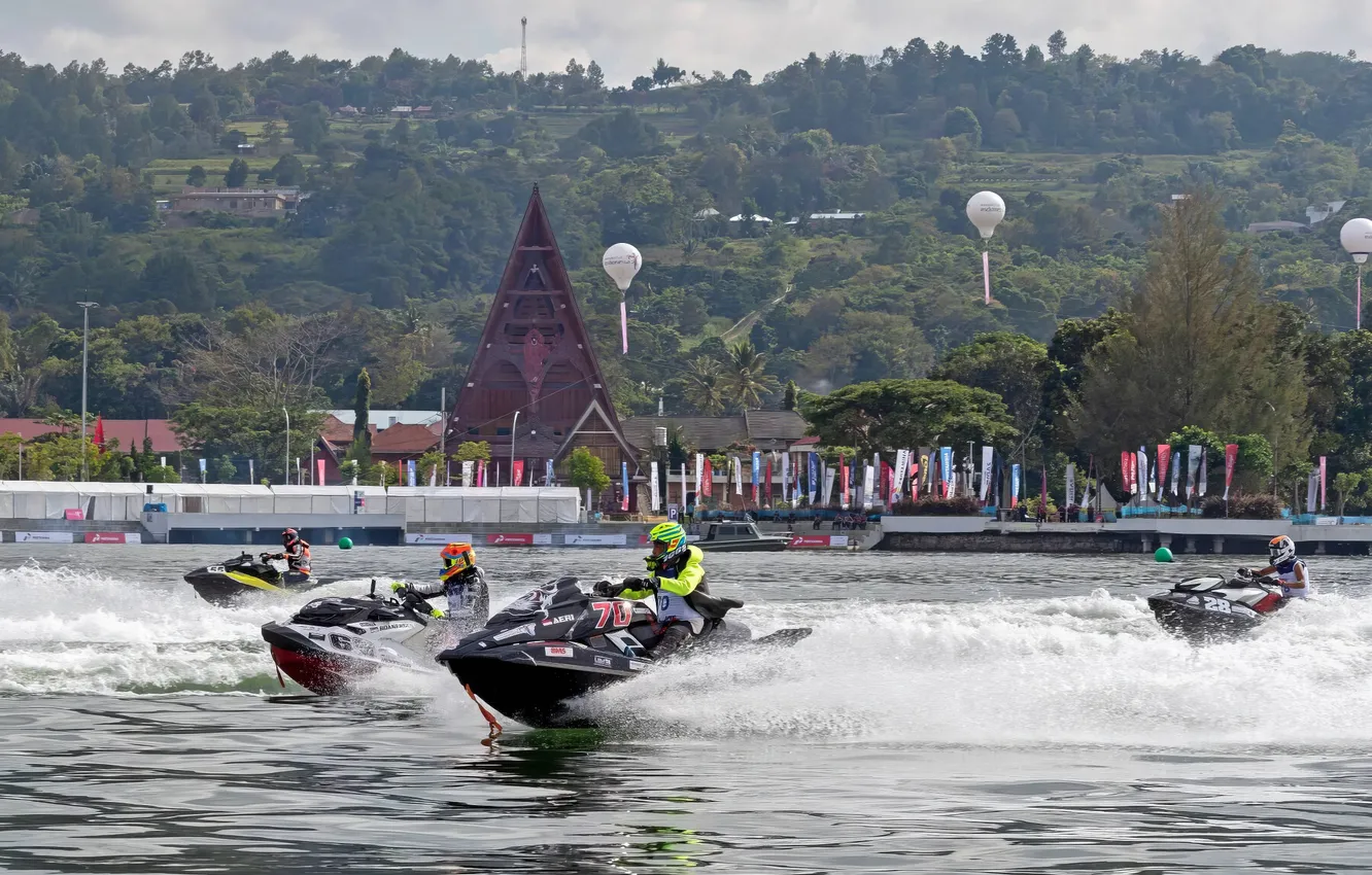 Photo wallpaper race, boat, speed