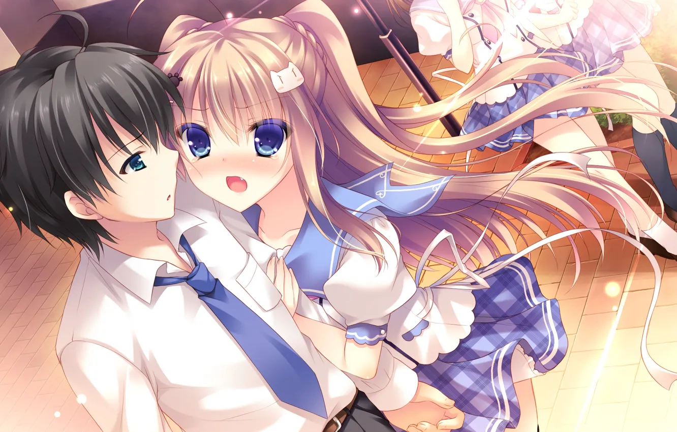 Photo wallpaper boy, art, girl, two, Nyan Cafe Macchiato