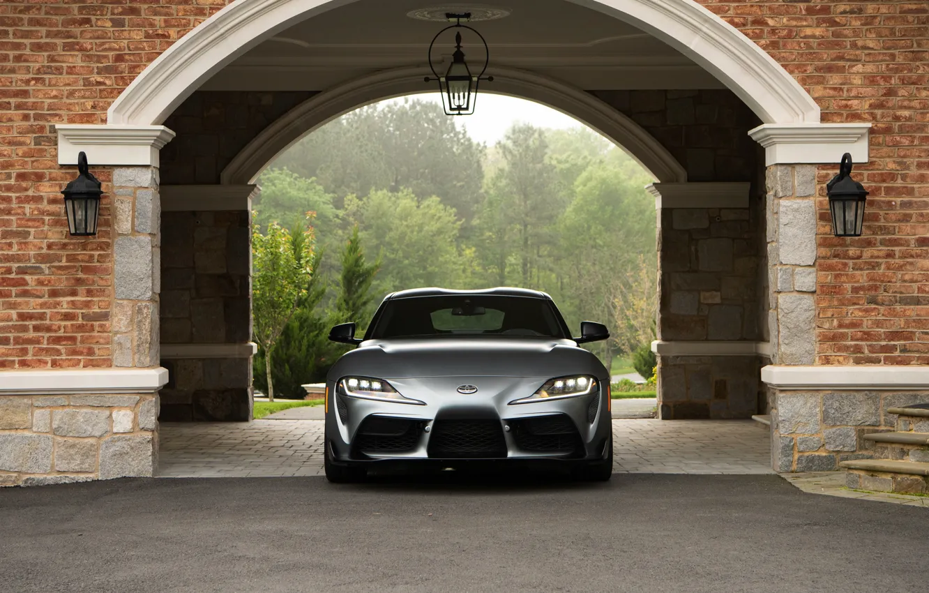 Photo wallpaper grey, coupe, before, Toyota, Supra, the fifth generation, mk5, double