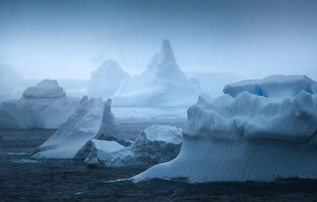 Photo wallpaper sea, iceberg, ice, Antarctica