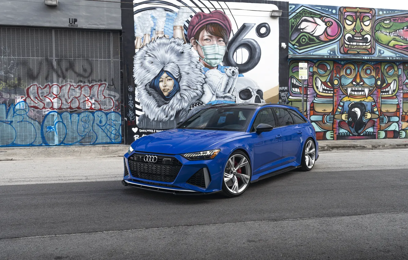 Photo wallpaper Audi, Blue, Before, RS6, VAG