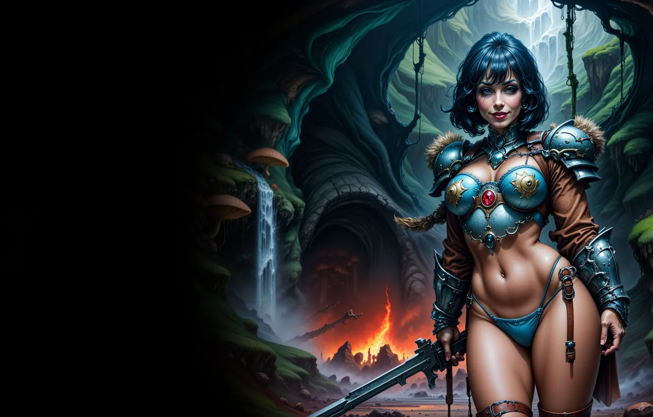 Photo wallpaper girl, warrior, fantasy