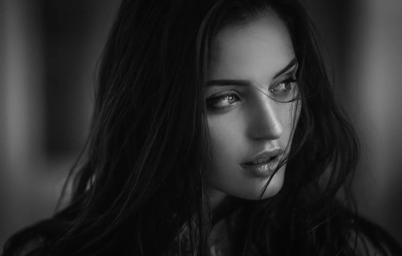 Photo wallpaper look, girl, brunette, Joachim Bergauer