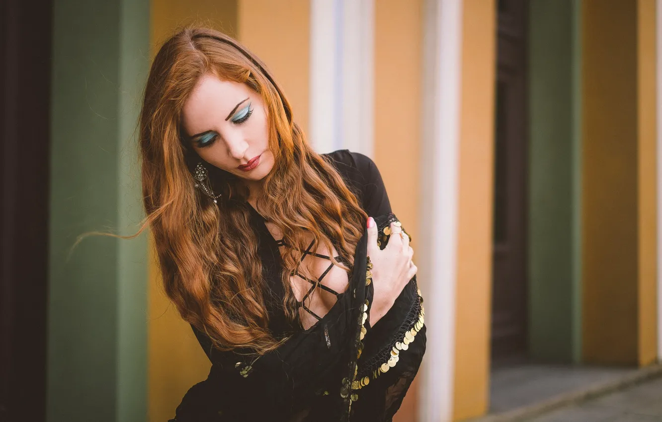 Photo wallpaper face, background, model, makeup, Serena