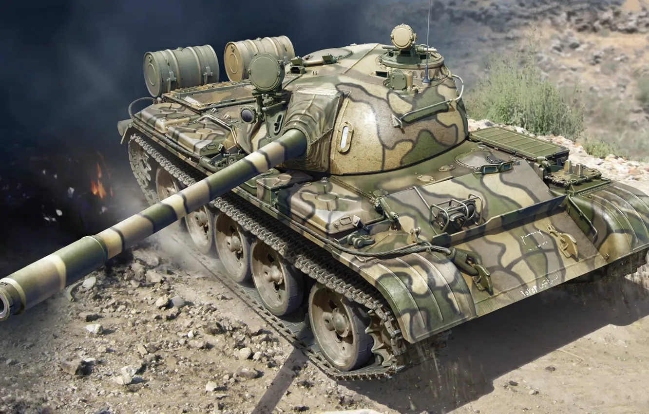 Photo wallpaper Soviet medium tank, T-55, Soviet, Mod 1963
