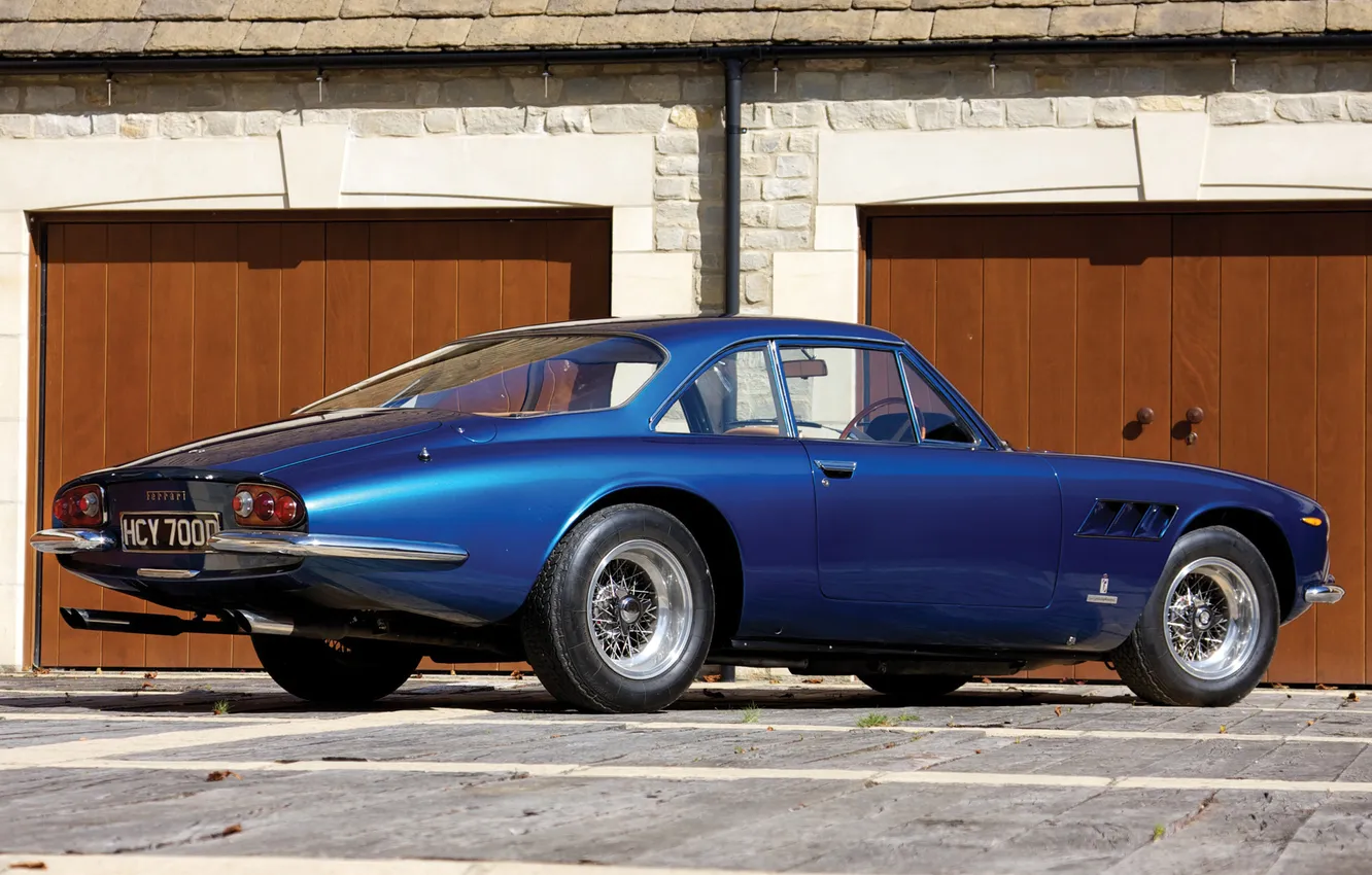 Photo wallpaper blue, Board, gate, ferrari, Ferrari, rear view, 500, superfast