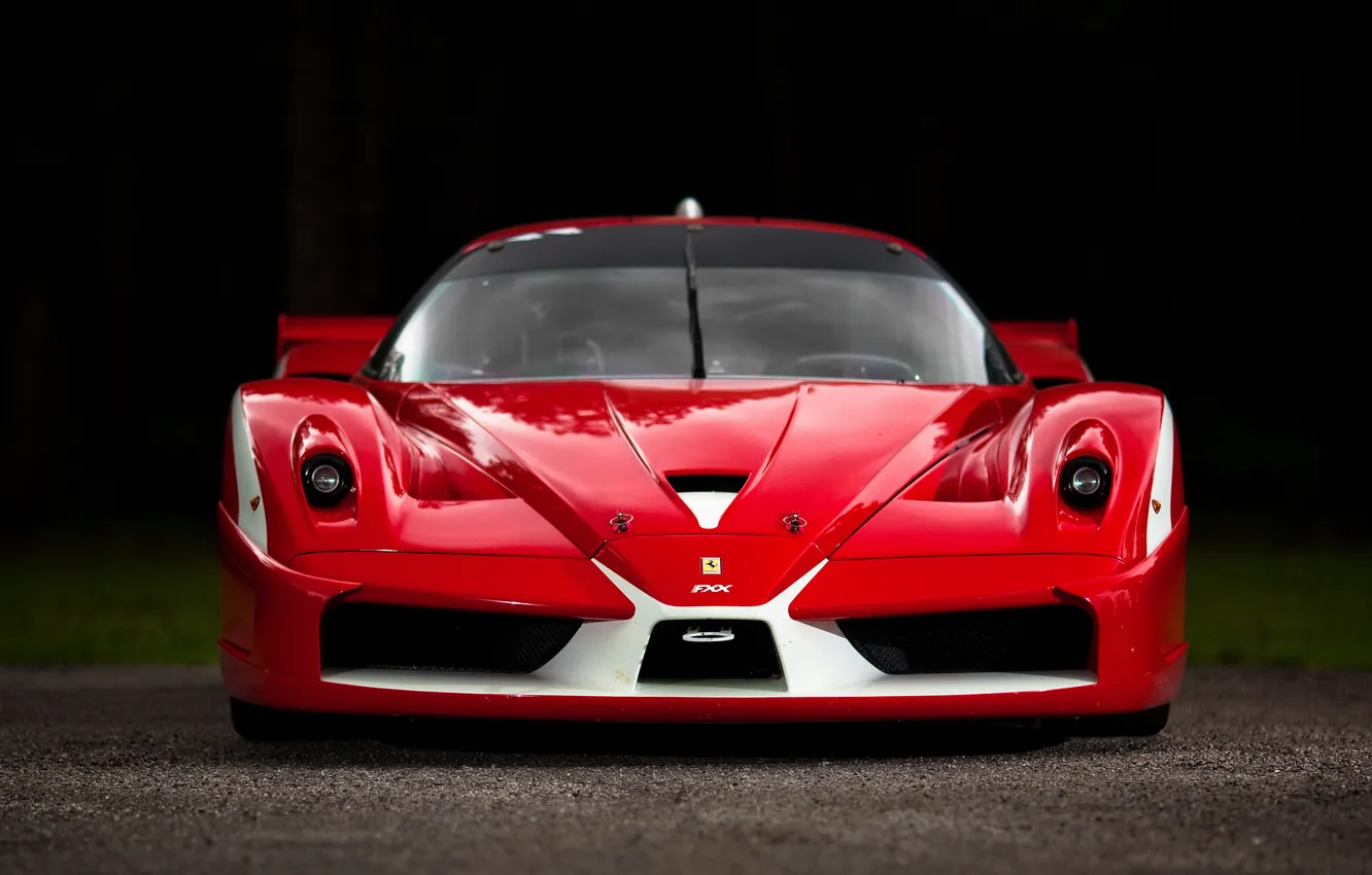 Photo wallpaper red, lights, Ferrari, sports car, FXX, front view
