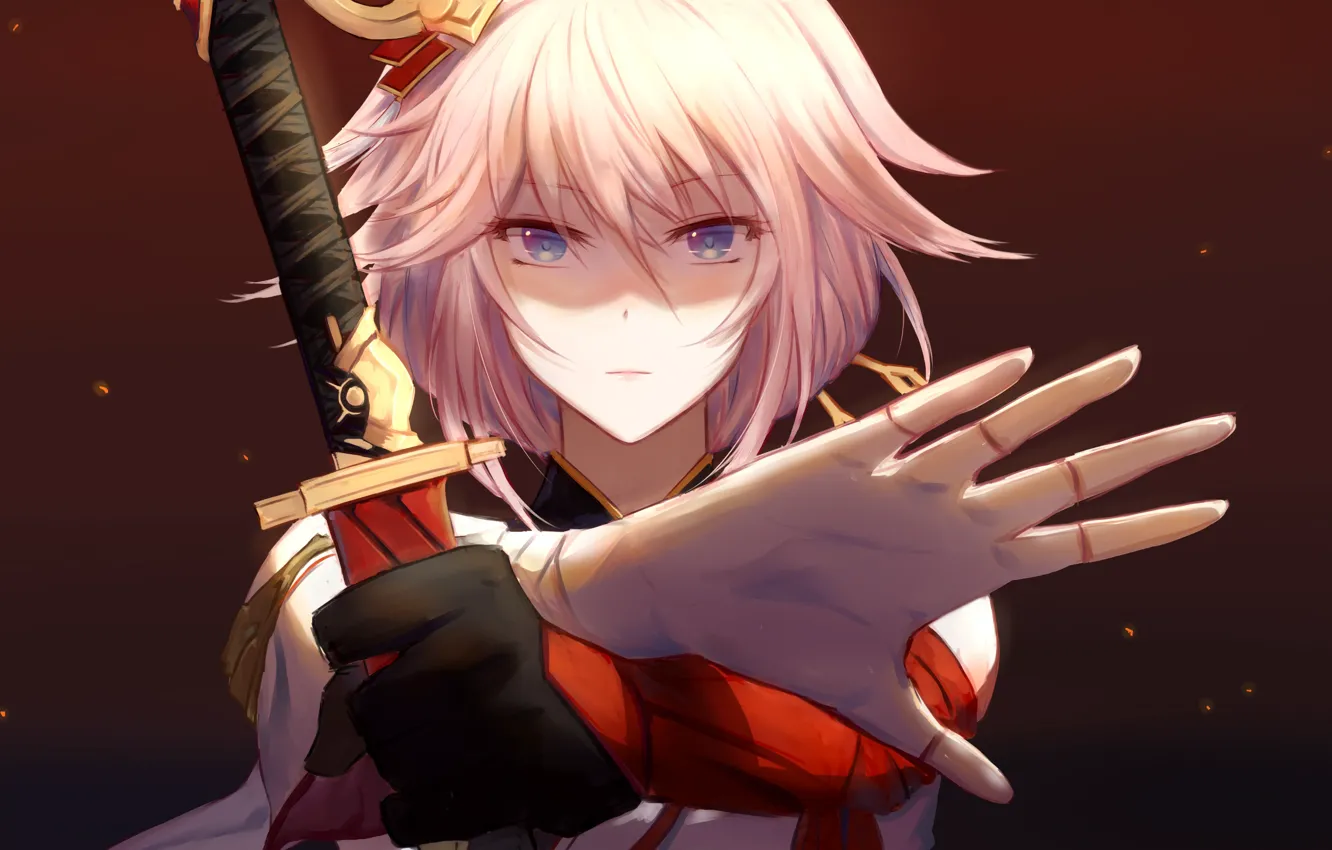 Photo wallpaper look, girl, sword, the handle, benghuai xueyuan