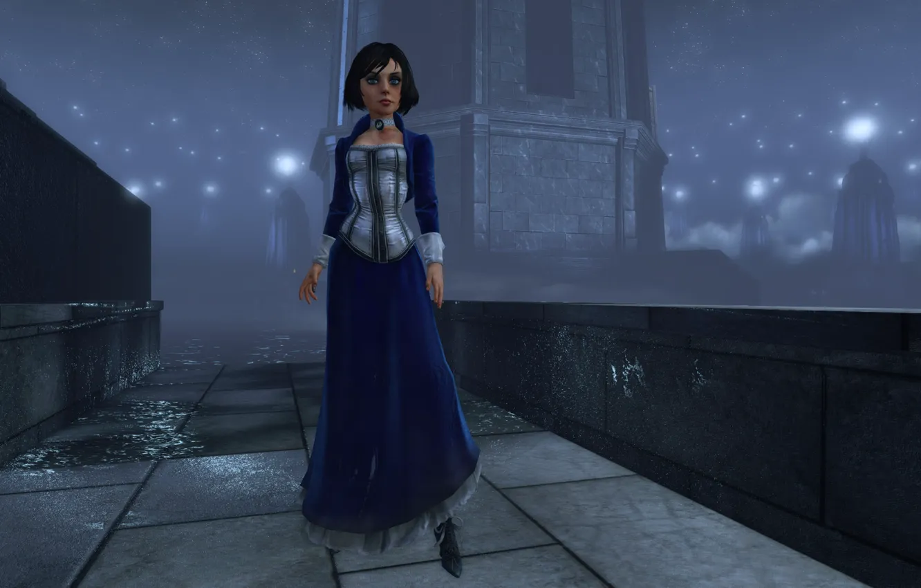 Photo wallpaper water, stars, bridge, stones, lighthouse, BioShock Infinite, Elizabeth, Elisabeth