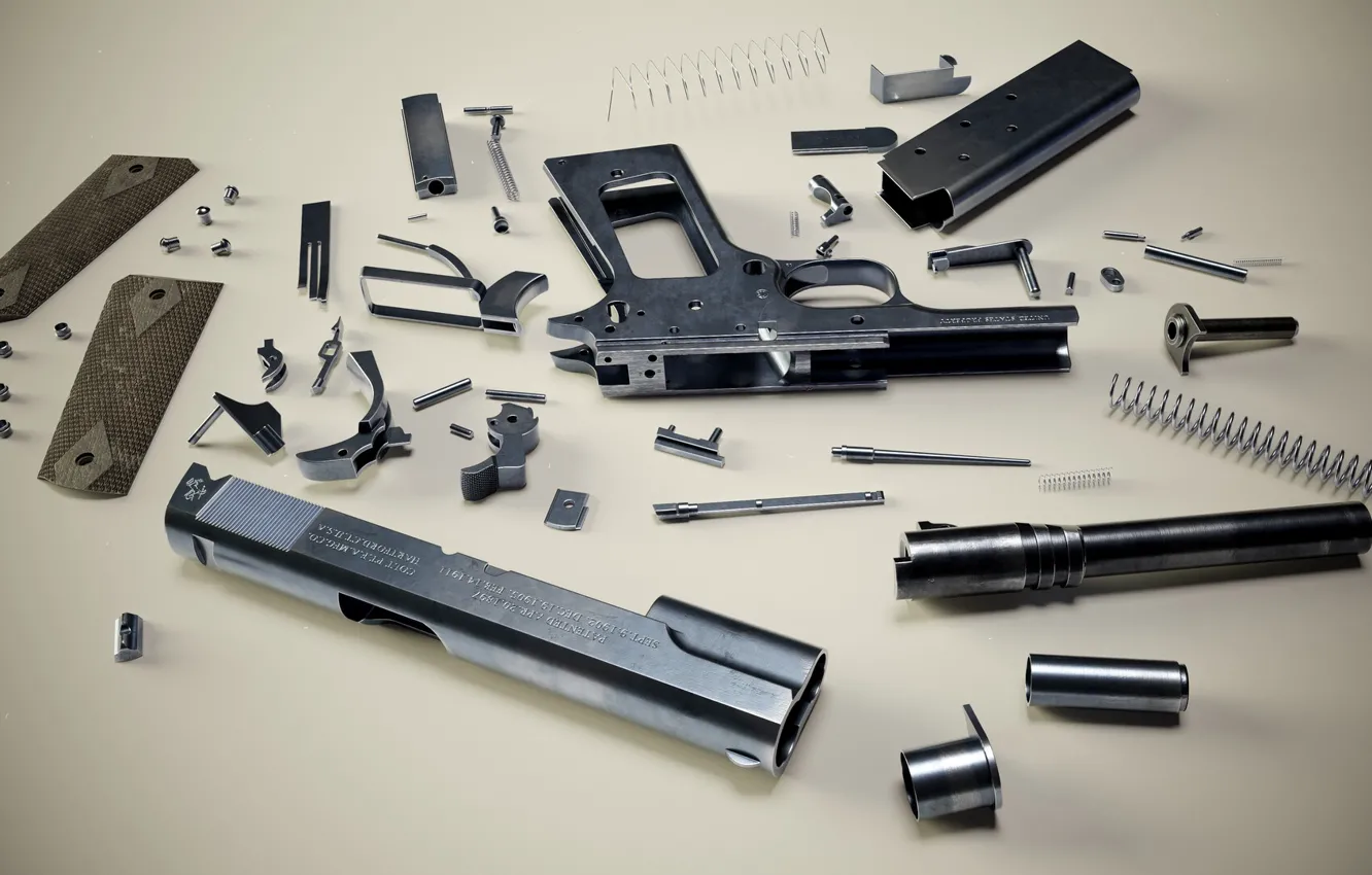 Photo wallpaper USA, Colt 1911, self-loading pistol, .045 ACP, John Moses Browning