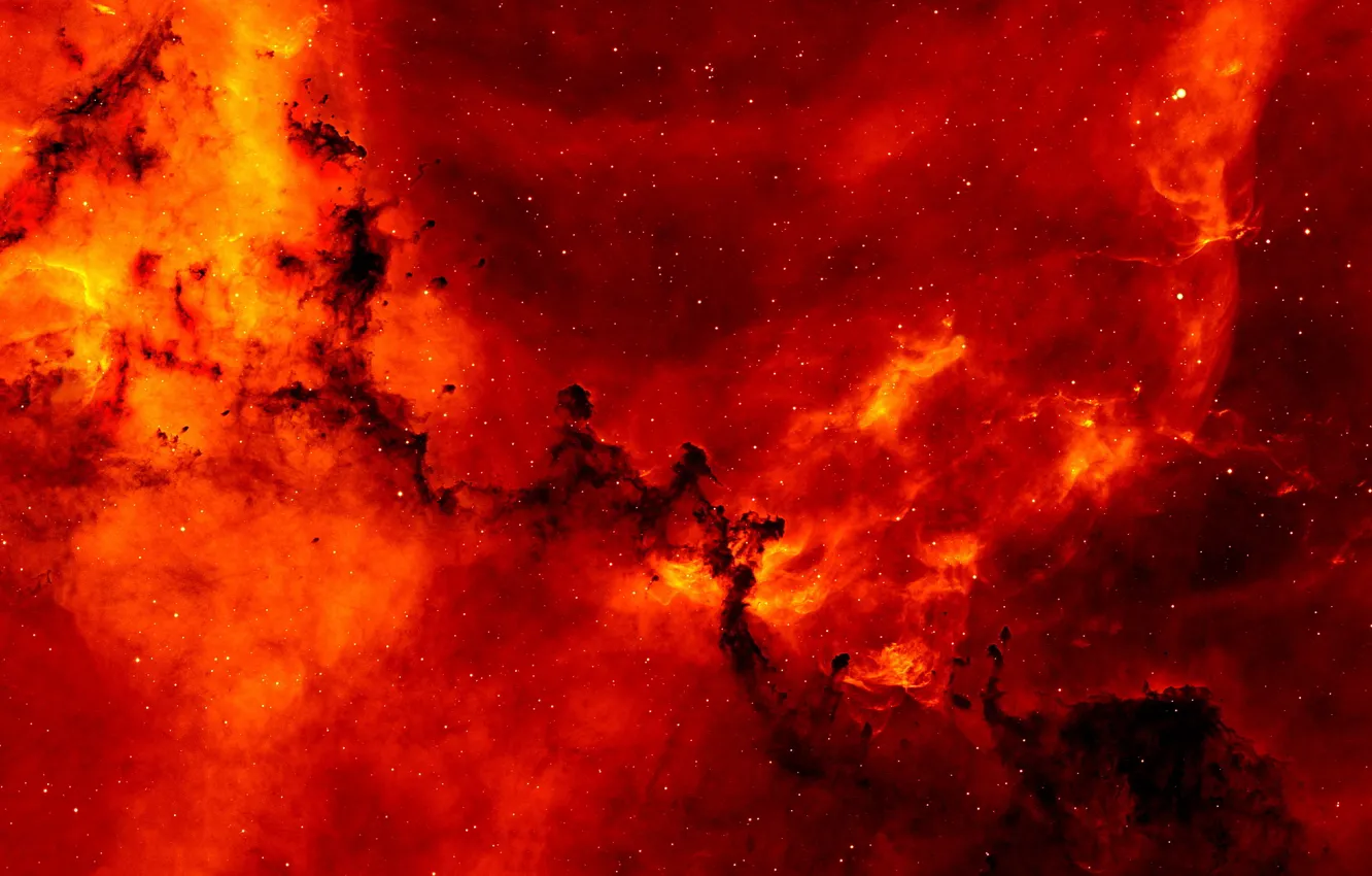 Photo wallpaper Red, Clouds, Star, Space, Galaxy, Nebula, Cosmos