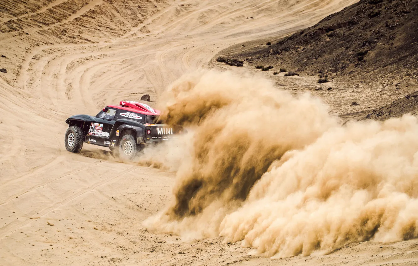 Photo wallpaper Sand, Mini, Sport, Desert, Speed, Rally, Dakar, Dakar