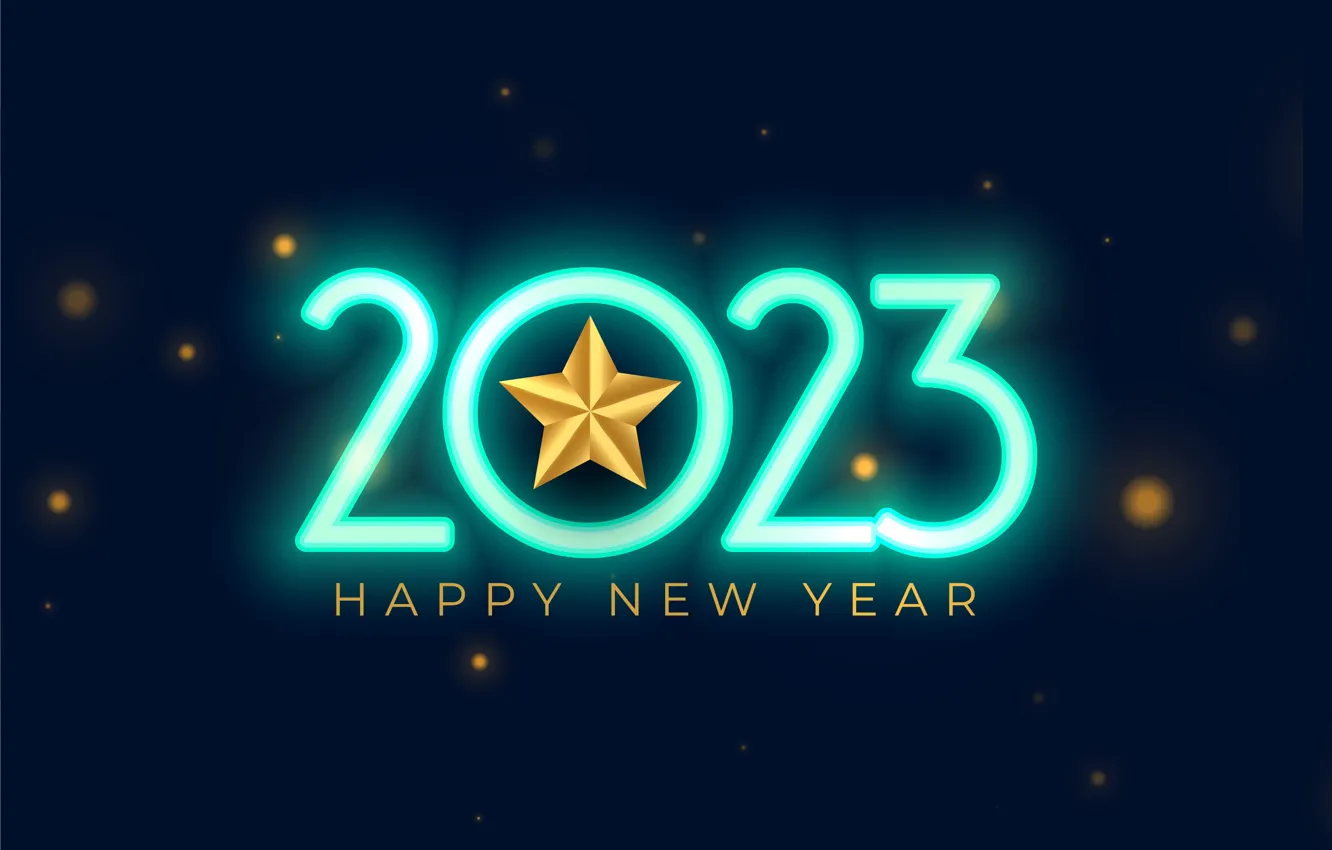 Photo wallpaper stars, light, green, lights, the dark background, the inscription, new year, figures