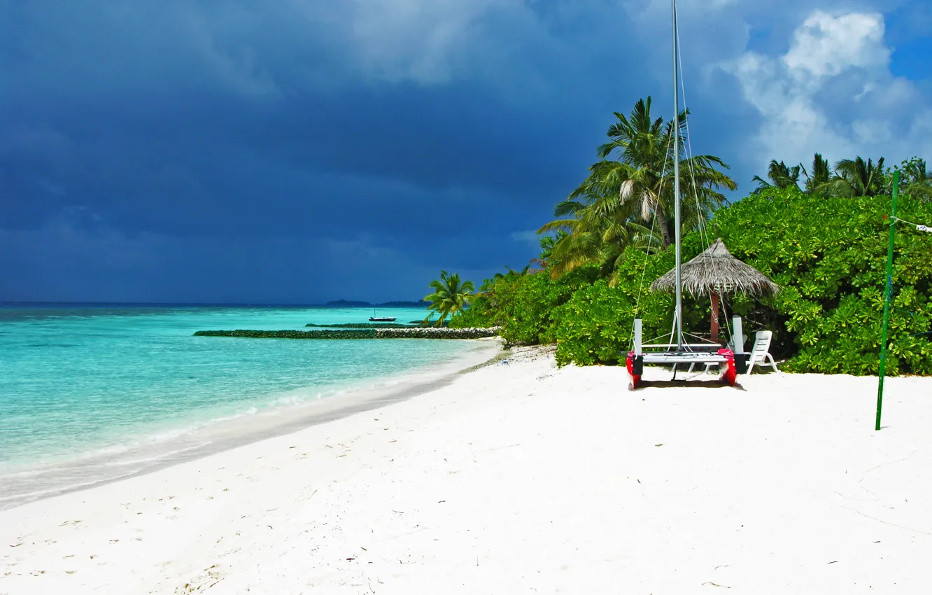 Photo wallpaper tropics, beauty, vacation, The Maldives, island