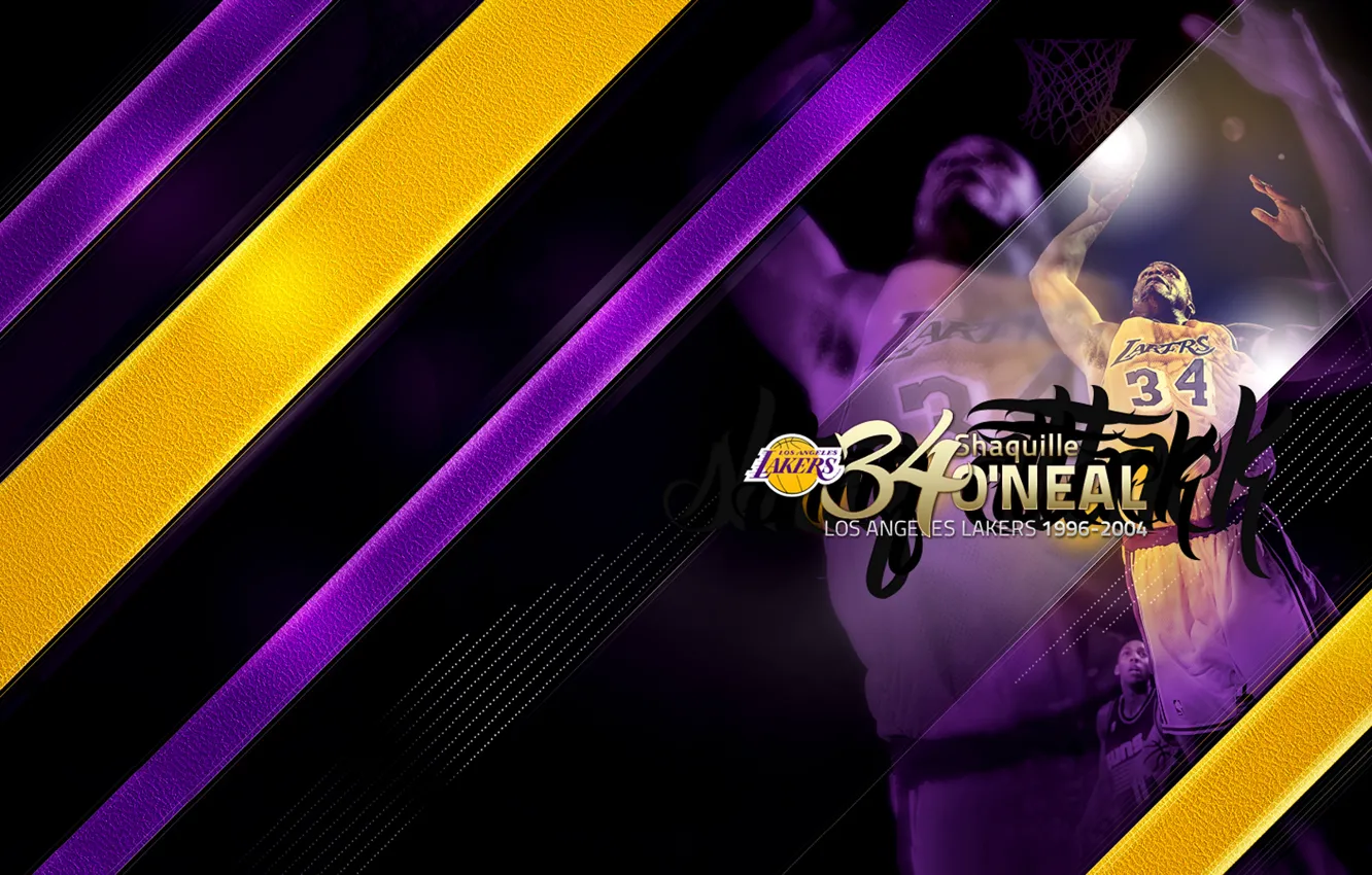 Photo wallpaper Sport, Basketball, Los Angeles, NBA, Lakers, Shaquille O'neal, Shaquille O'neal