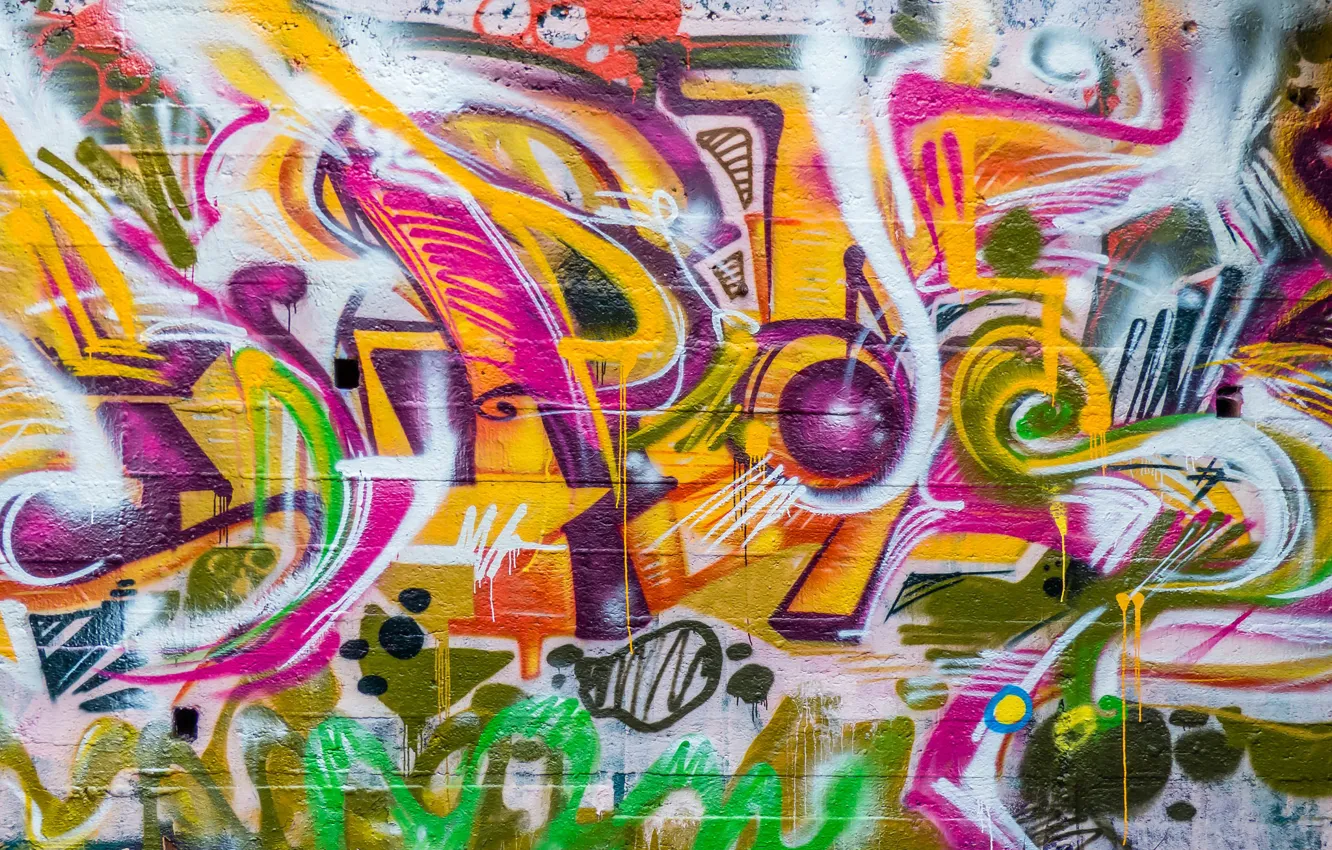 Photo wallpaper wall, texture, grafiti