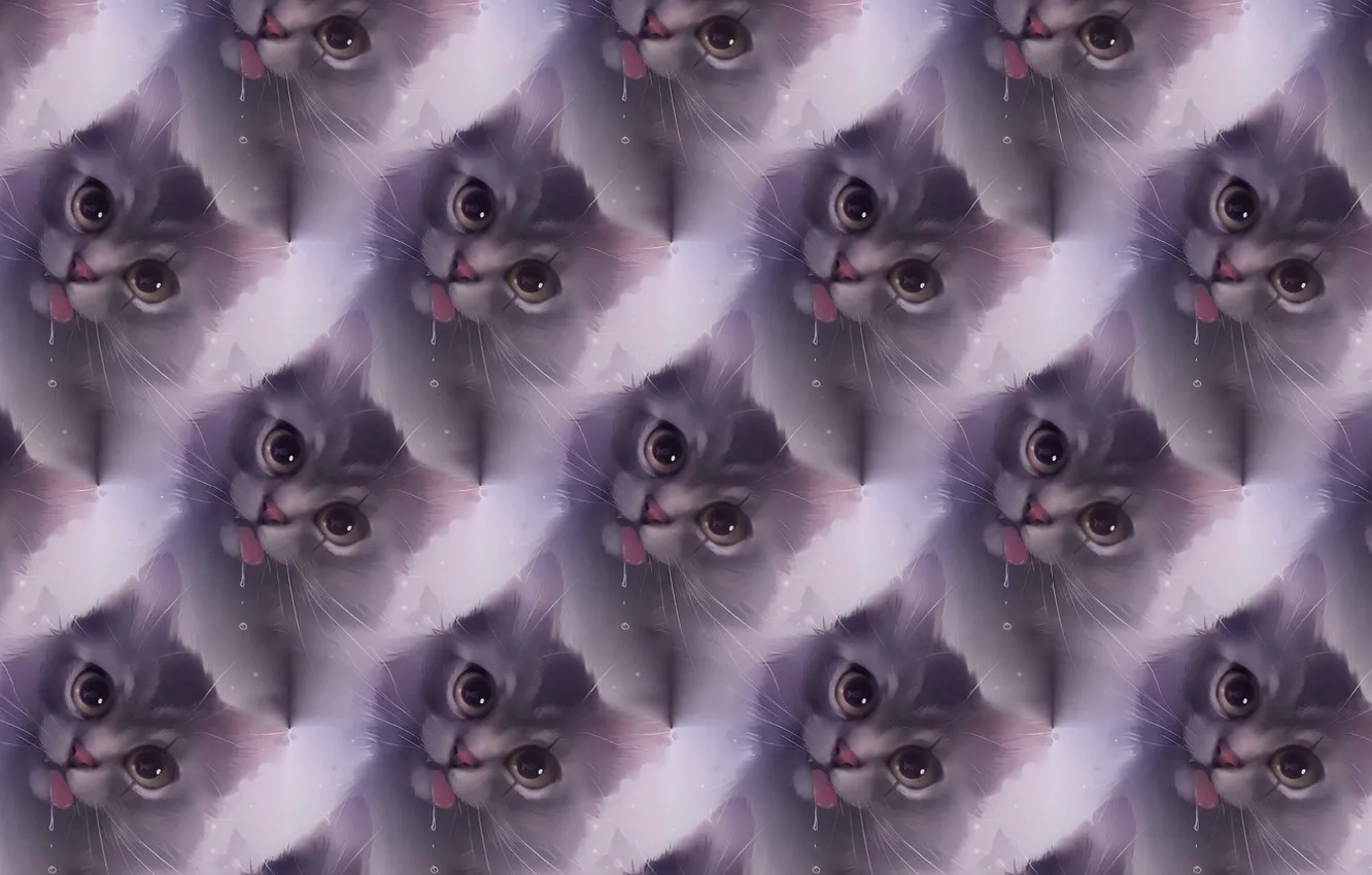 Photo wallpaper cat, mood, texture, art, apofiss, naughty