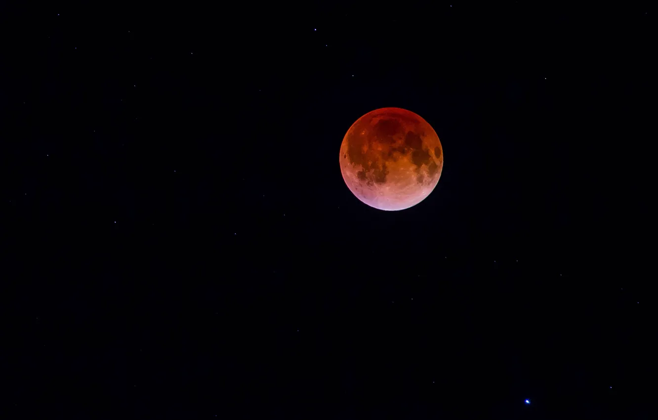 Photo wallpaper the moon, lunar Eclipse, Blood Moon, April 2014, blood Moon