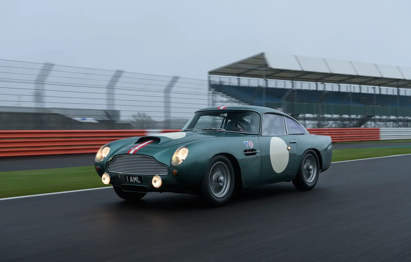 Photo wallpaper Aston Martin, Speed, Lights, Track, Classic, 2018, Classic car, 1958