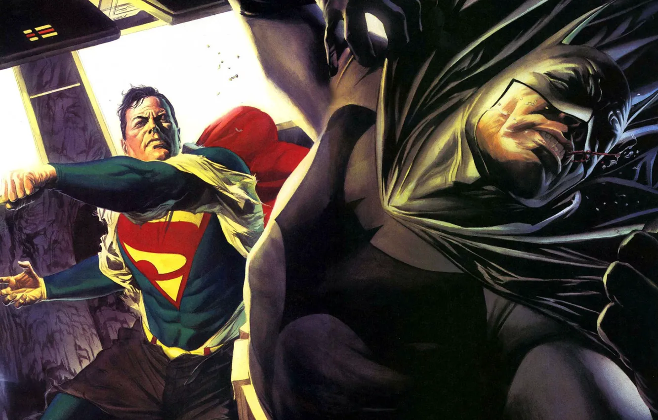 Photo wallpaper Batman, Superman, Comics, Superhero