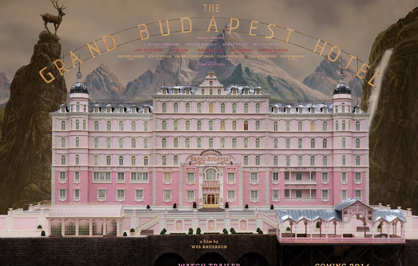 Photo wallpaper movie, poster, adventure, 2014, comedy, drama, the the Grand Budapest hotel, Wes Anderson