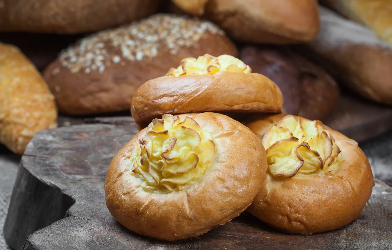 Photo wallpaper bread, filling, cheesecake