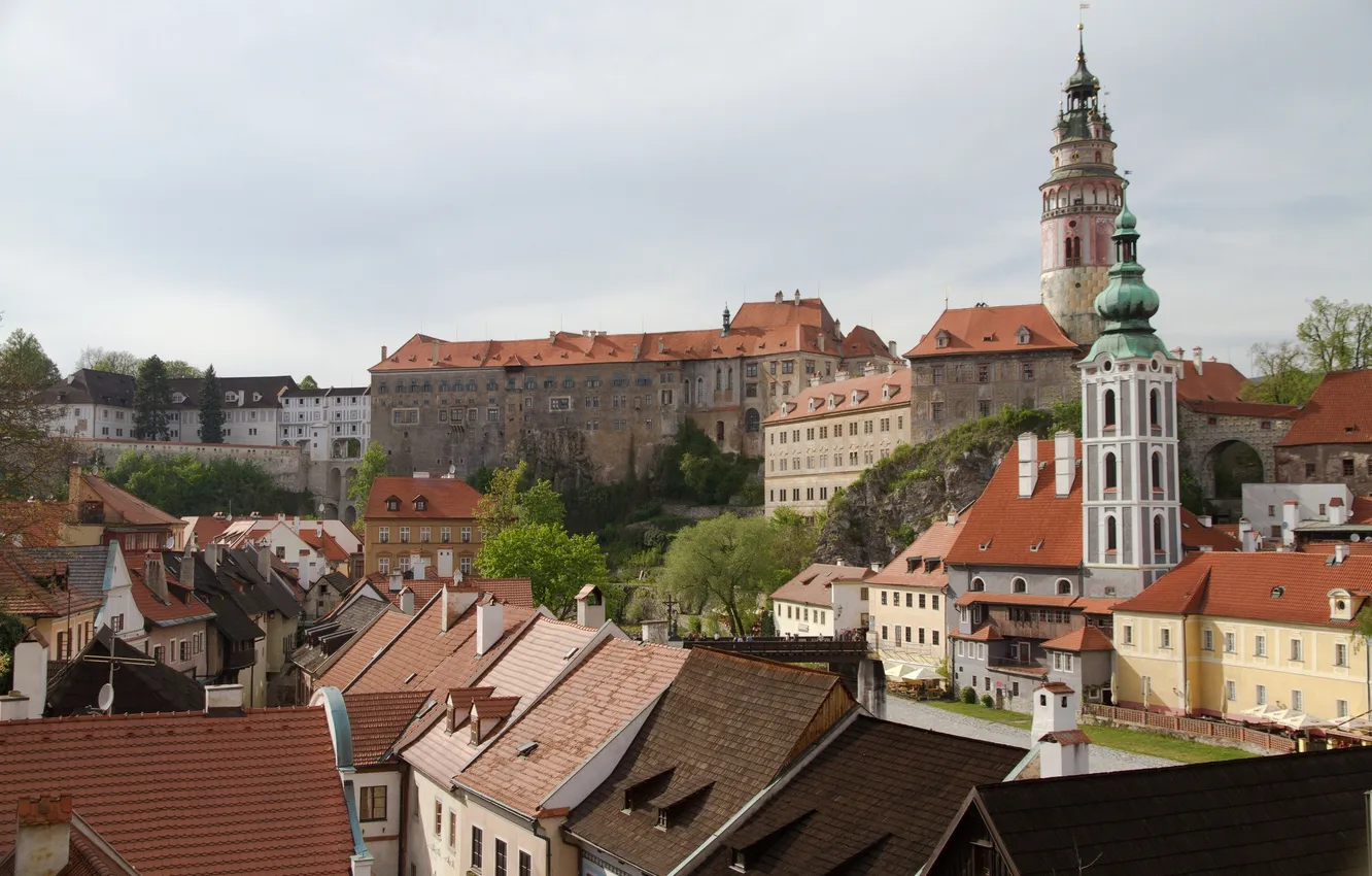 Photo wallpaper roof, the sky, tower, home, Czech Republic, Palace, Cesky Krumlov
