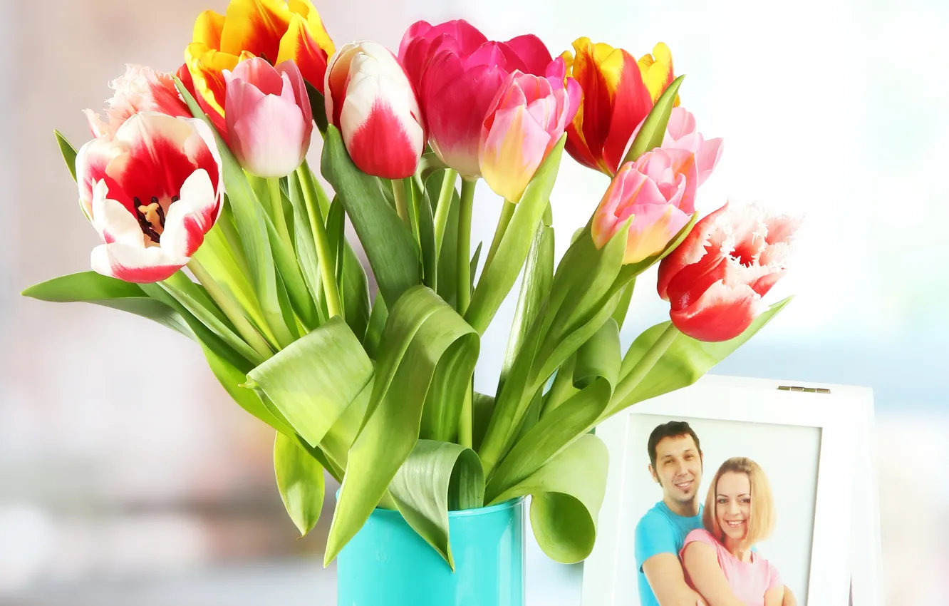 Photo wallpaper flowers, photo, tulips