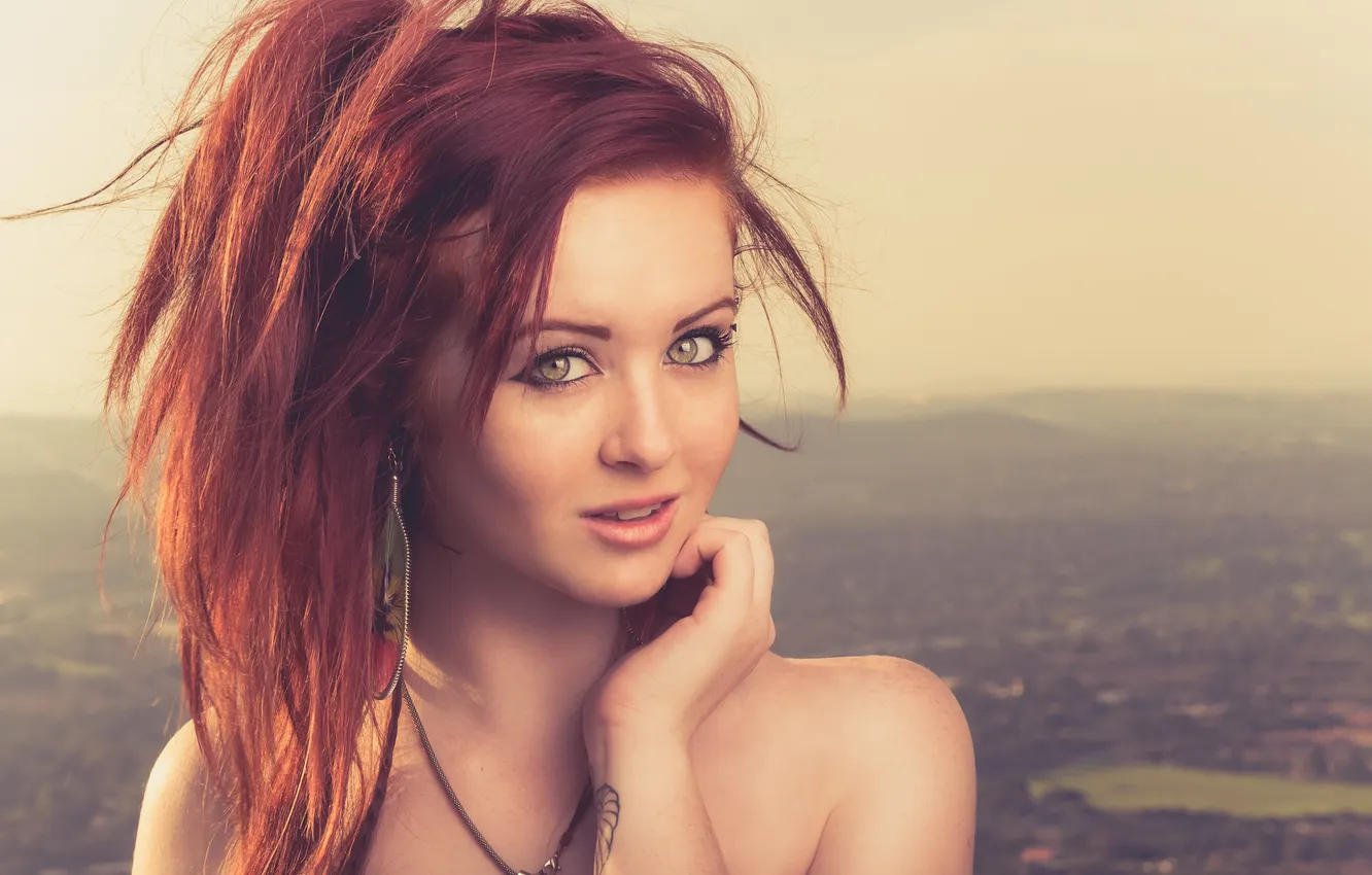 Photo wallpaper look, arrows, earrings, red, makea