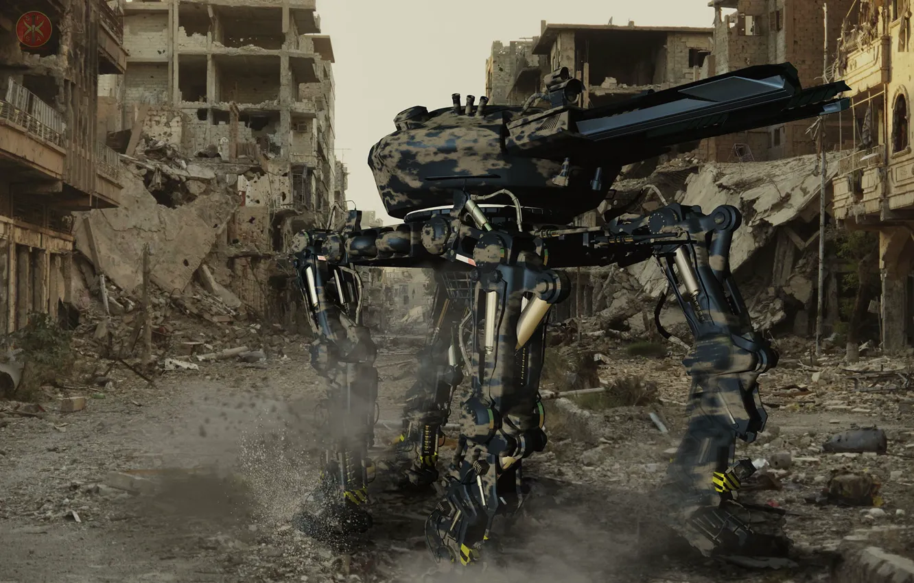 Photo wallpaper the city, robot, destruction, Fast Killer