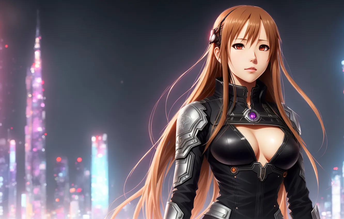 Photo wallpaper girl, fantasy, armor, art, digital art, fantasy art, fantasy girl, Cyberpunk