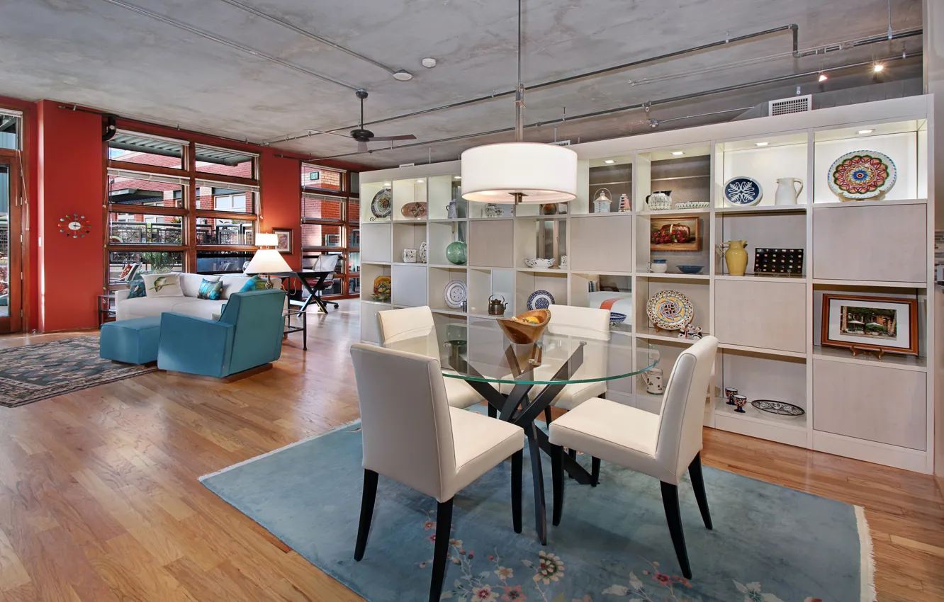 Photo wallpaper design, photo, table, carpet, interior, chair, chandelier, living room