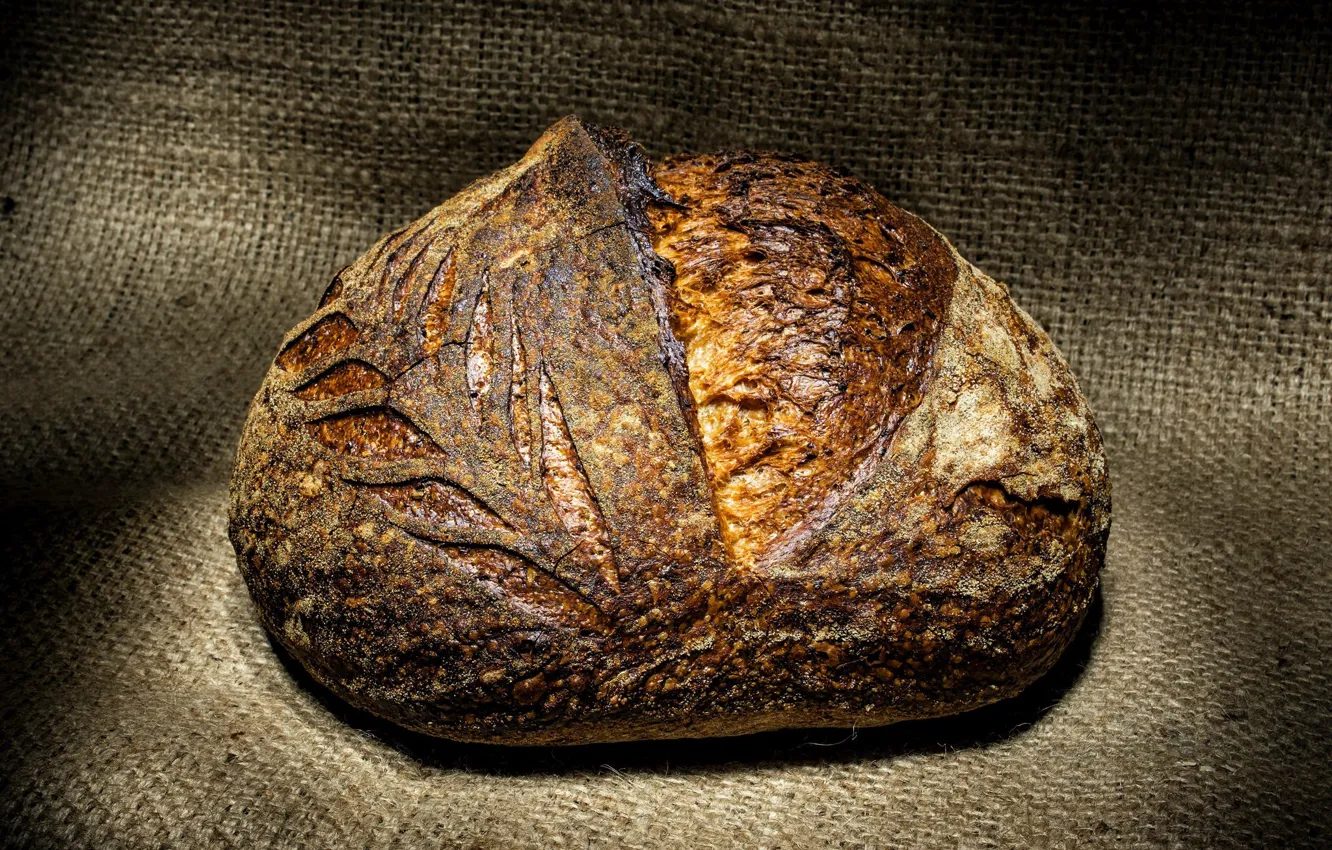 Photo wallpaper bread, burlap, roll, crust