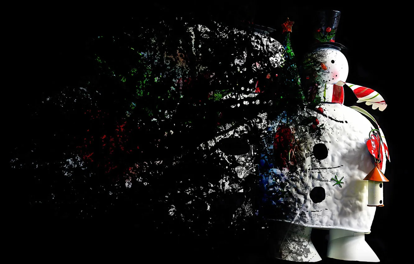 Photo wallpaper background, holiday, snowman