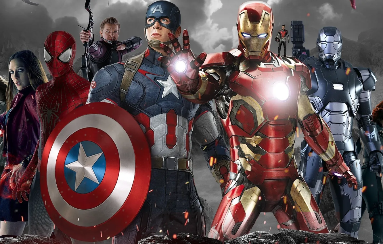 Photo wallpaper team, Captain America, Captain America, Civil War, The split of the Avengers