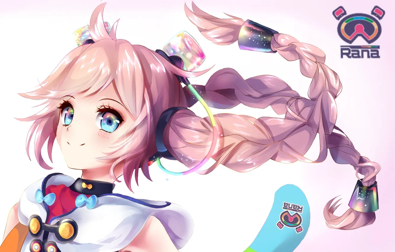 Photo wallpaper girl, smile, wire, anime, art, braids, vocaloid, Rana