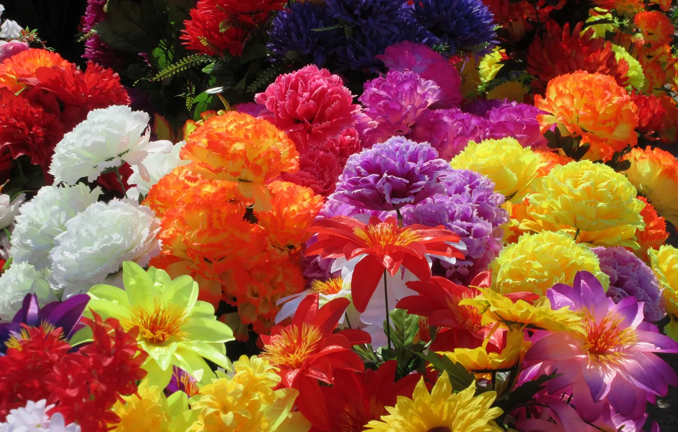 Photo wallpaper lush, artificial flowers, spring 2018, Mamala ©